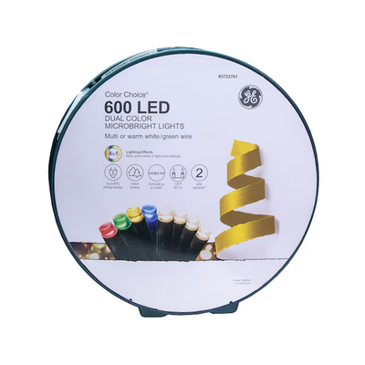 #ad GE Color Choice 600 Ct Dual Color Multicolor Warm White LED MicroBright Lights $54.99