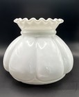 Vintage Milk Glass Lamp Shade Globe with Ruffled Fitter Opening, 7in Dia x 6” H — photo 1