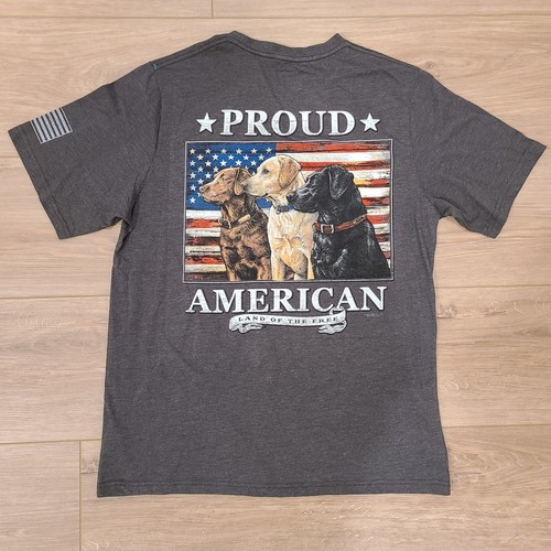 Neu! Bass Pro Shops Proud American Rundhalsausschnitt T-Shirt Gr. Large Hunde Retriever USA