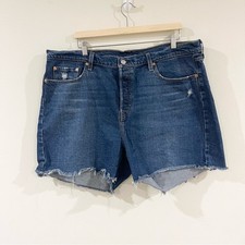 Levi s 501 Denim Blue Women's Shorts Button Fly size 18 W Medium Wash
