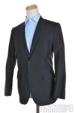 HUGO BOSS Recent Gray Striped Wool Peak Lapel Blazer Sport Coat Jacket - 38 R