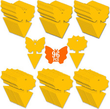 96PCS Fruit Fly Sticky Traps, Gnat Traps Insect Trap for Plants Kitchen Indoor a