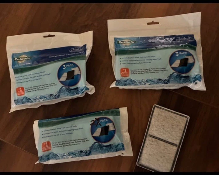 9 NEUE ERSATZKOHLEFILTER für PETSAFE Haustier Brunnen PAC00-13067