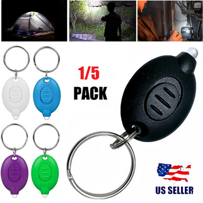 5Pcs Ultra Bright Mini LED Keychain Flashlight Key Ring Torch Light White Light