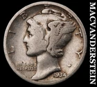 1934-D Mercury Dime- Silver- Scarce Better Date No Reserve #J12