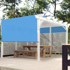 10-13' Universal Pergola Shade Canopy Replacement Cover w/ Rod Blue Custom Size