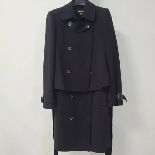 GEORGES RECH Black Double Trench Coat and Dress Set