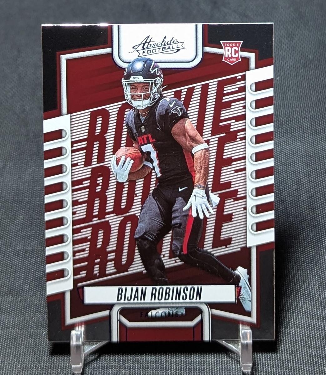 Bijan Robinson Blue Foil Rookie 2023 Panini Absolute Football Card #106 Falcons