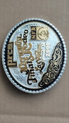 Montana Silversmiths prca NFR Las Vegas 2000 Belt Buckle 3 7/8'' X 4 5/8''