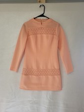 Vintage Connections Peach Long Sleeve Mini Dress Size 8