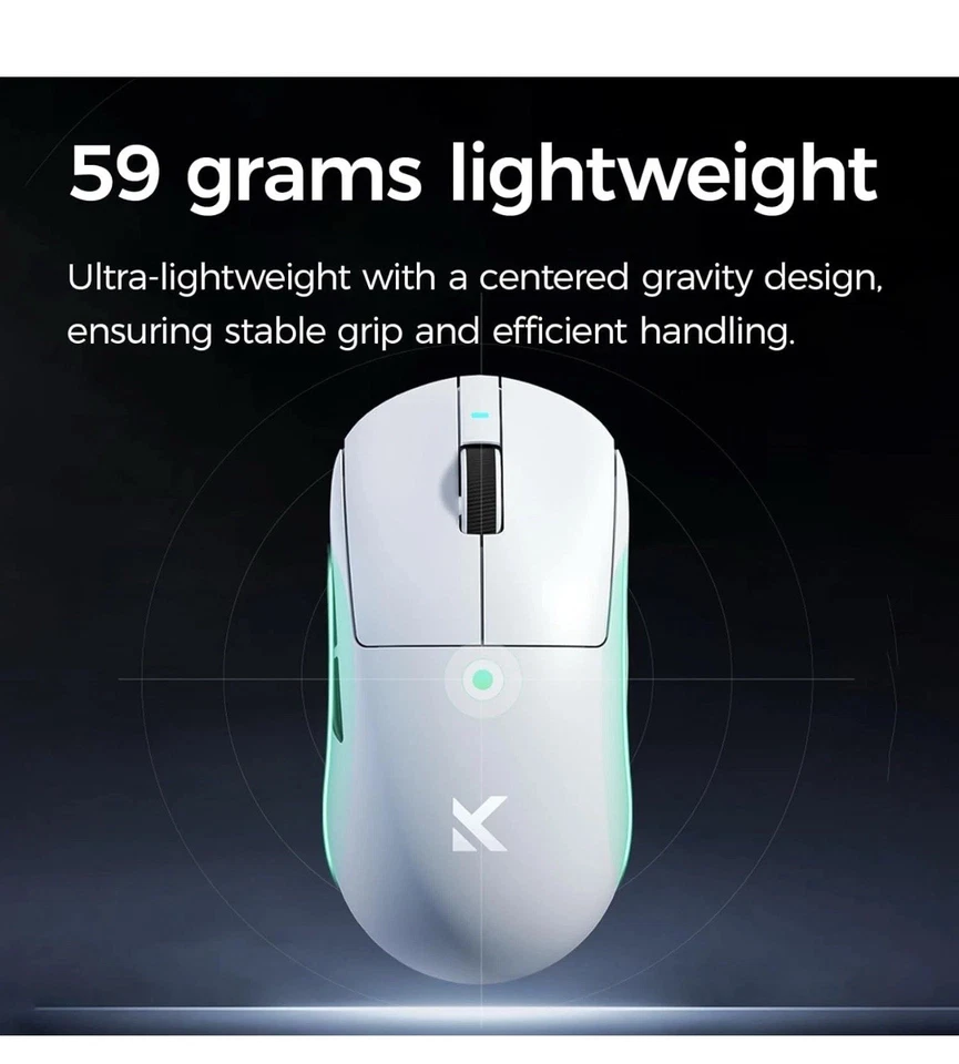 Hyekit MCHOSE A7 Ultra Wireless Gaming Mouse ~ White - Image 3 of 4