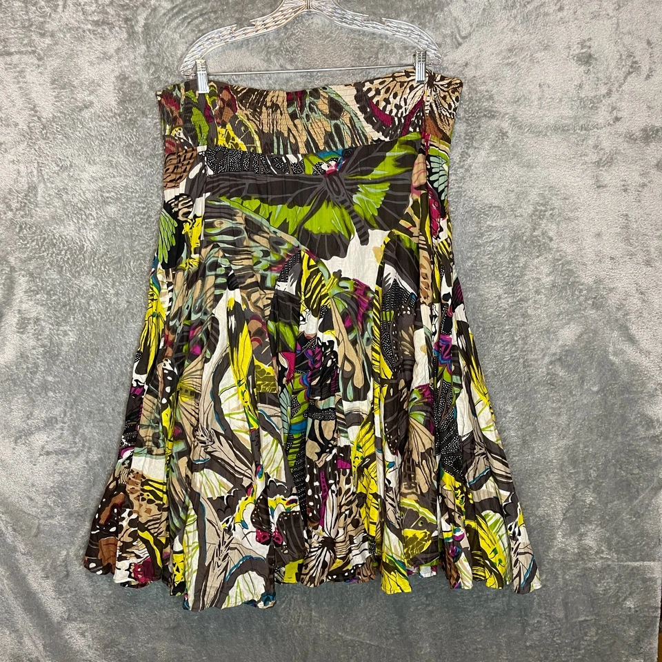 Saia Midi Grace Elements Feminina Colorida Borboleta Cintura Batida 2X* - Imagem 2 de 4