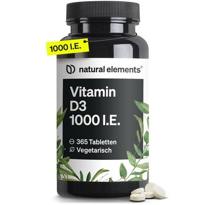 Vitamin D3 1000 I E 365 Tabletten im Jahresvorrat Vitamin D für Knochen und