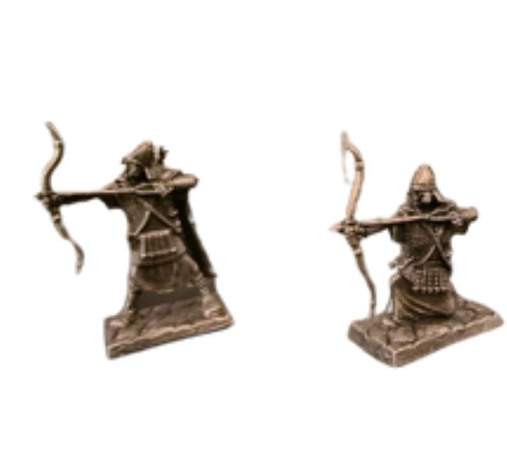 (2) Figura Militar Metal Cobre Adorno Legión Romana Ejército Soldado Modelo Arquero Foto 2 de 4