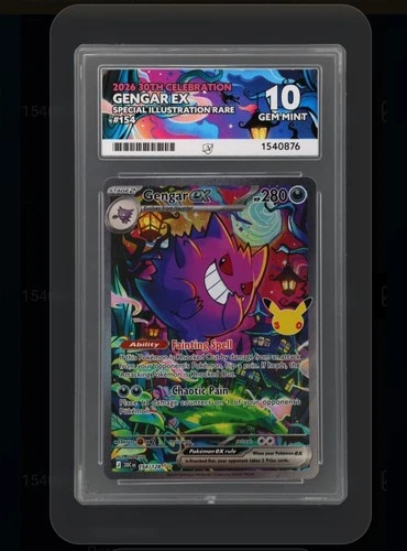 PERFECT SUBGRADED ACE 10 Gengar EX 154/128 30th Celebration Gem Mint Pokemon