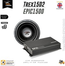 AudioControl EPIC1500 1500W Monoblock Amp + DB Audio TREX-15D2 15″ SPL Subwoofer