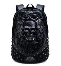 Luxury Men fashion Owl animal bag Pak faux leather style 3D Biker