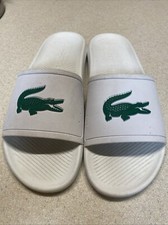 Men's Lacoste Croco Slide 119 Sandal White / Green Sz 12 7-37CMA0018082
