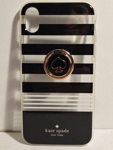 Coque rigide Kate Spade New York Apple iPhone protection noir et or as de pique - Photo 1 sur 13