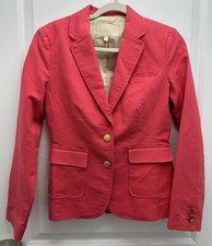 Banana Republic Coral Gold Button Spandex Cotton Jacket Blazer Size 4