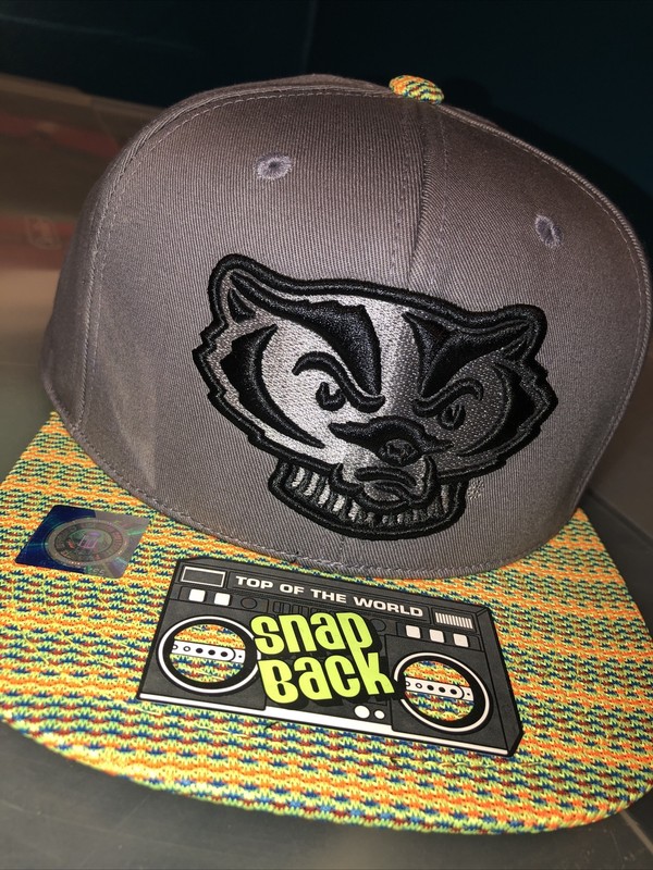 Wisconsin Badgers Hat Top of the World NCAA Snapback Cap