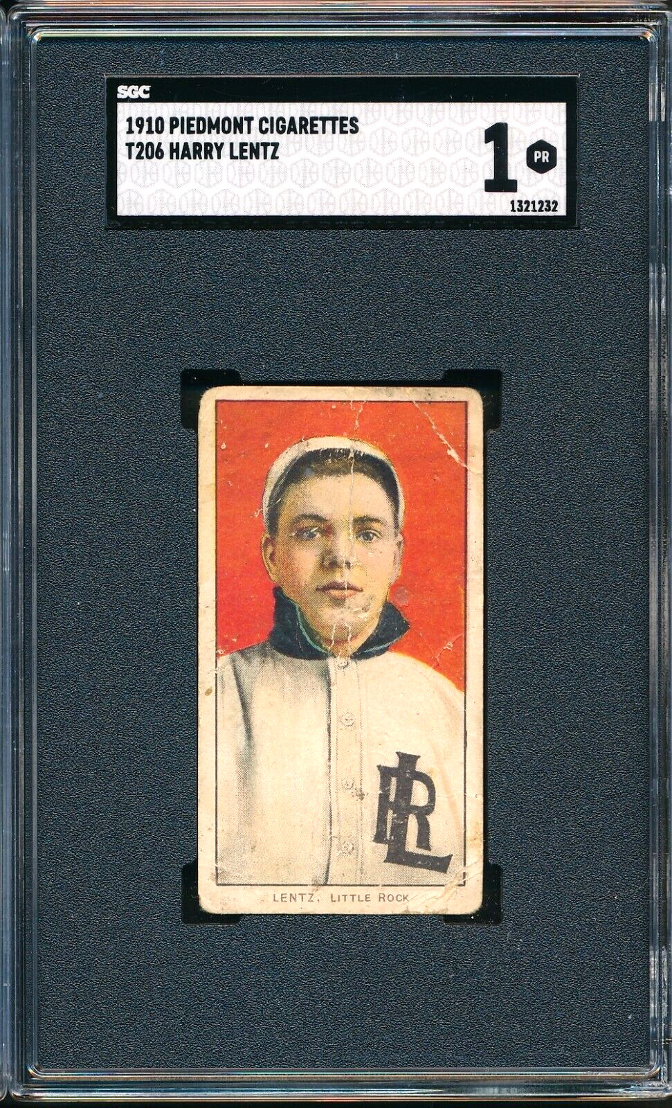 T206 Piedmont 350: HARRY LENTZ Southern League, Little Rock SL ~ SGC 1