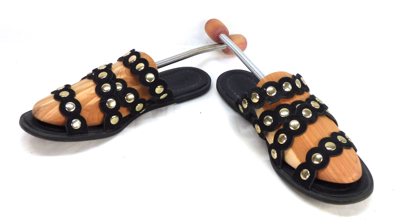 River Island Sliders Mules Flat Sandals Strappy Studded Wavy Strap UK 3 EUR  36 | eBay