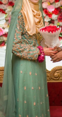 slim fit dress slacks Pakistani Sea Green Bridal Lehenga Dress Online for Bride – BridalLehenga main image 0