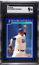 1991 Score Fernando Valenzuela #449 Los Angeles Dodgers SGC 9