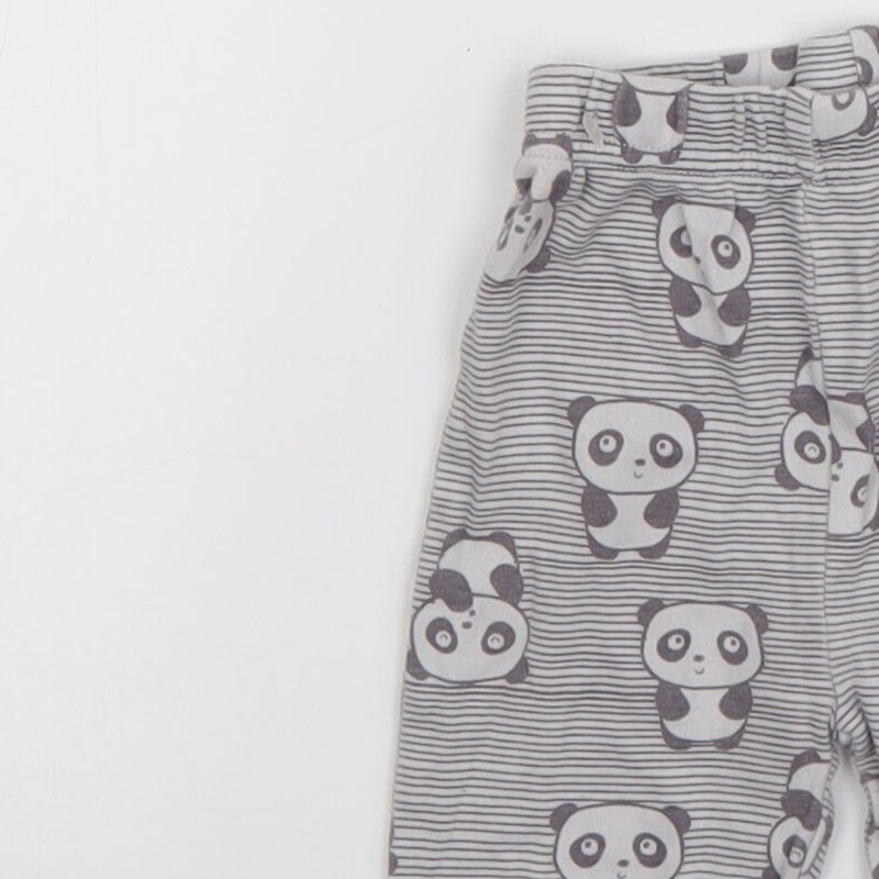 Nutmeg Girls Grey Striped Cotton Blend Jogger Size 3-6 Months image 6
