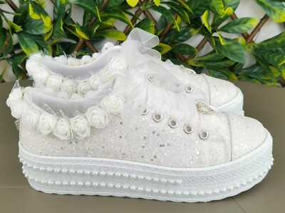 Bridal Shoes Stilo Design Shiny White Wedding Dress Shoes Party Shoes  Sports