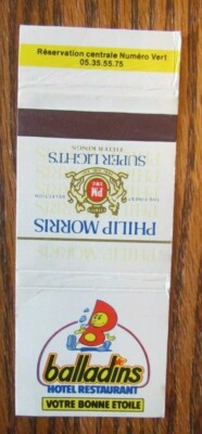 PHILIP MORRIS CIGARETTES MATCHBOOK COVER FROM FRANCE EMPTY MATCHCOVER -E24