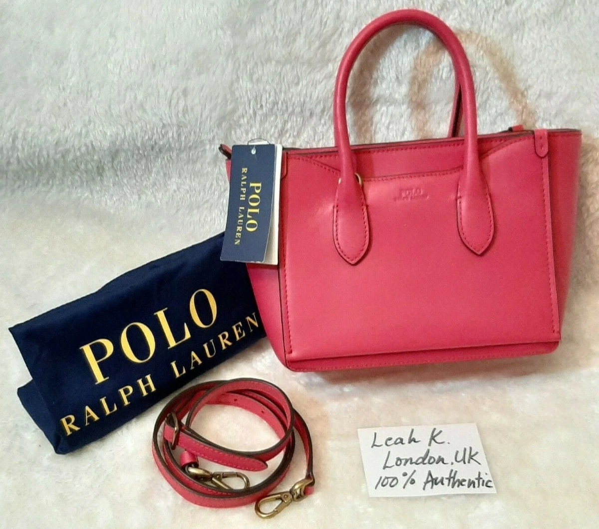 100% Genuine POLO RALPH LAUREN Sloane Mini Satchel Bag in Peony/ Hot Pink