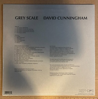 LP: DAVID CUNNINGHAM - Grey Scale NEW SEALED REISSUE MINIMAL LP: DAVID CUNNINGHAM - Grey Scale NEW SEALED REISSUE MINIMAL