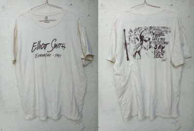 Elliott Smith Either Or 1997 Tour Unisex White T Shirt Full Size S-5XL FH447