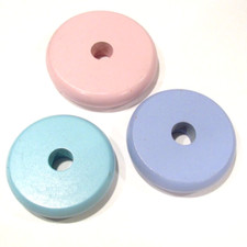 Rare Pastel Wooden Stacking Replacement Rings Infant Developmental Toy Choice