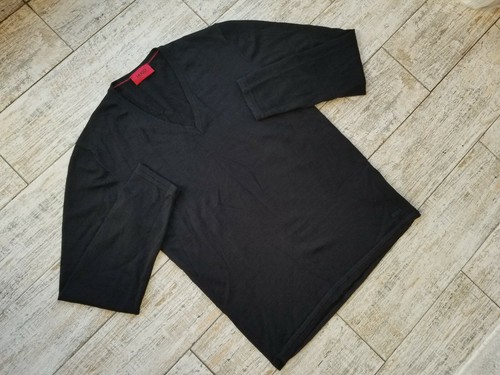 Hugo Boss Black Wool V Neck Jumper 