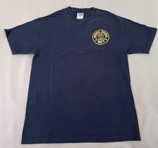 Vintage United States Navy T-Shirt Men’s Sz L Blue American Flag Y2K Made In USA