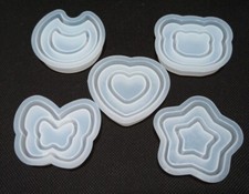 1pz  stampo silicone per resina fai da te doppio shaker cuore ,stella, farfalla