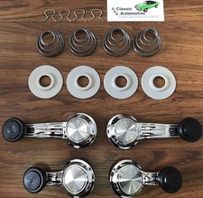 68-72 Chevy Pontiac Buick Window Crank Vent Door Handle Set Black Knobs Clips