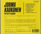Too Hot To Handle * by Jorma Kaukonen (CD, 1984, Relix) Original Signed — photo 3
