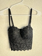 Windsor Sparkle Black Lace Corset Crop Top Tank Whimsigoth Women S Jane Margolis