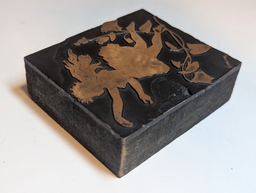Printing Letterpress Printers Block, Girl Dancing With Vines, Vintage - Picture 4 of 13