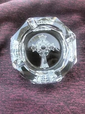 Baccarat Crystal Chrome Hearts Ashtray