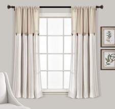 Lush Decor Window Curtains Gray/White One Panel 63 X40 160cm X 102cm