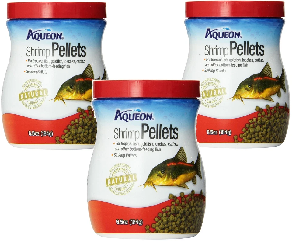 (3 Pack) Aqueon Shrimp Pellets Fish Food, 6.5 Ounces Each