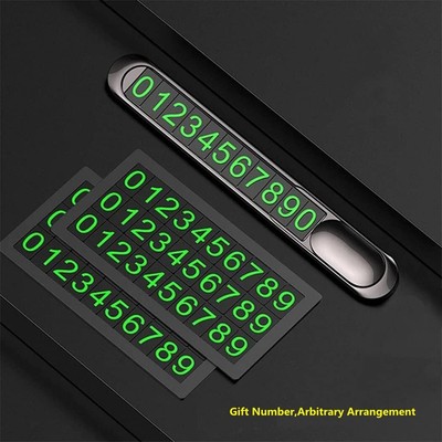 Luminous Car Parking Number Plate Temporary Phone Card Hidden Auto Metal Sign
