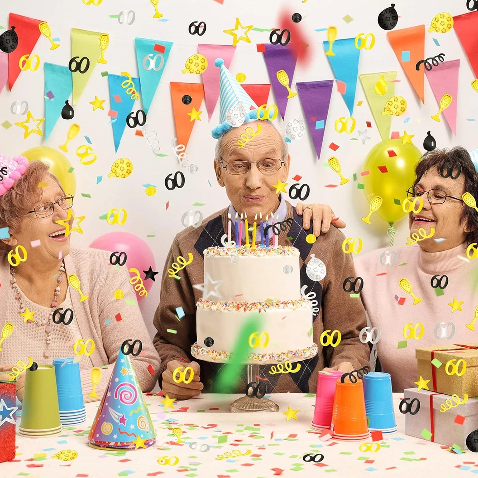 3000 Pieces Birthday Confetti Glitter Number Birthday Decorations Anniversary Me - Image 2 of 4