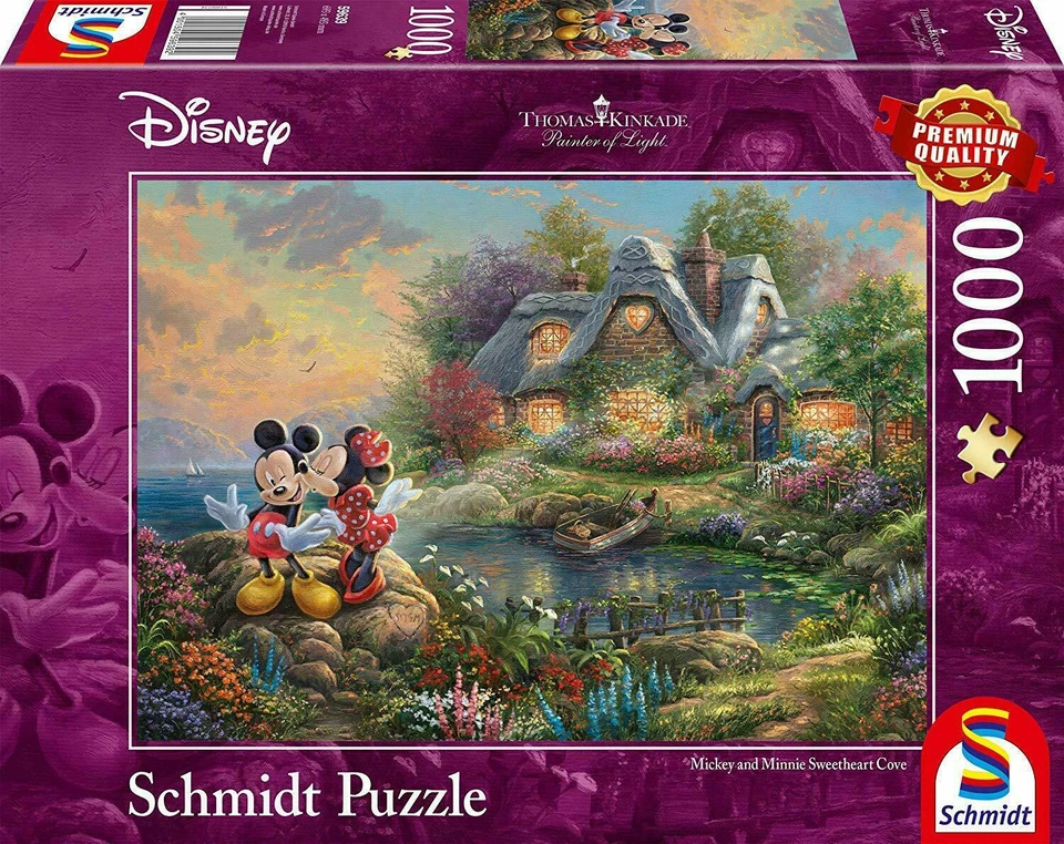Thomas Kinkade Disney Mickey & Minnie Mouse 1000 Piece Schmidt Jigsaw Puzzle
