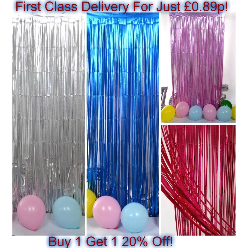 2M-3M Lámina Flecos Oropel Brillo Cortina Puerta Boda Cumpleaños Fiesta DECORACIONES Foto 2 de 4